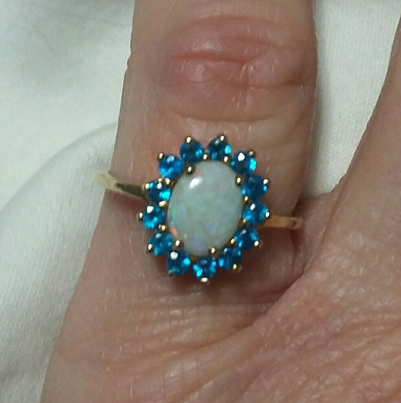 Opal and Neon Apatite Ring - Picture 6 of 6